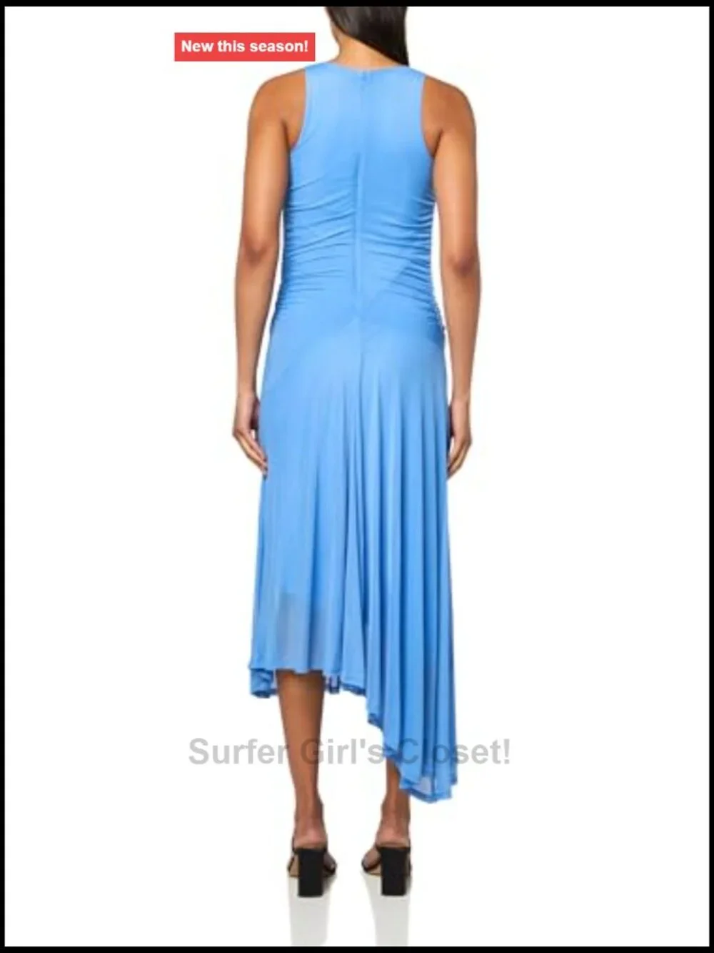 Sleeveless Midi Dress Crepe Knit Zip Closure